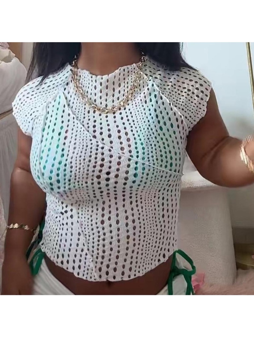 Divided White Crop Top